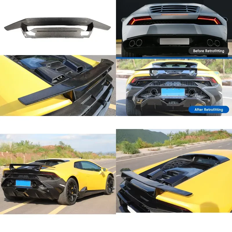 Carbon Fiber Trunk Spoiler Tail Trim Body Kit for Lamborghini Huracan LP580 LP610 2017-2019 Car Modification Upgrade