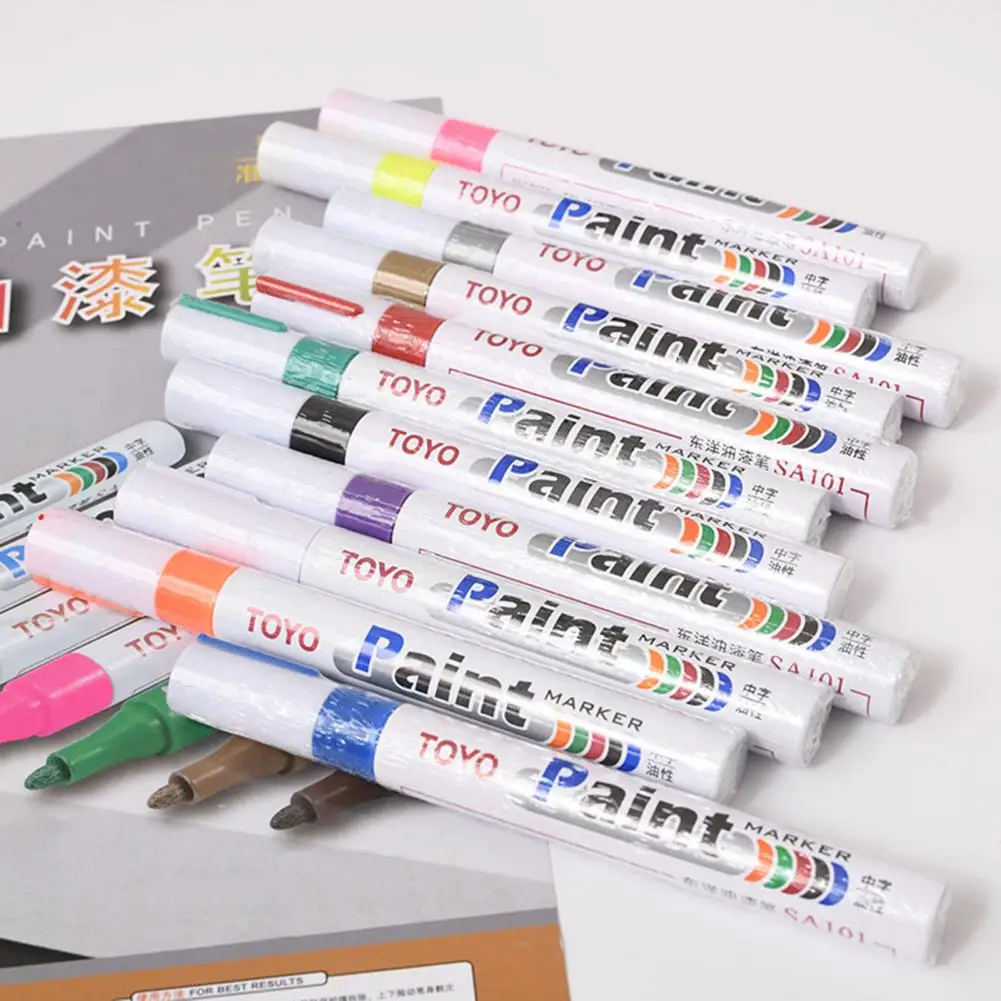 2Pcs 15cm Tire Mark Paint Pens Waterproof Fade Resistant Precise Application Fill Paint Pens Office Paint Vehicle Accessories