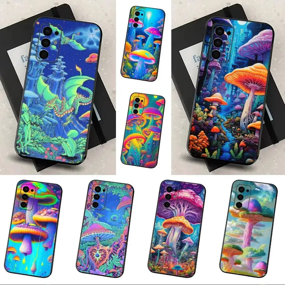 

Weird Trippy Mushroom For Samsung Galaxy A53,31,52,72,41,Note,J7,8,9,5G,22,73,32,71, Soft Black Silicone Case