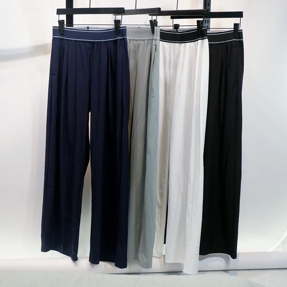 

Новые стильные женские брюки с принтом, на эластичном поясе, быстросохнущие, широкие, длинные, для йоги, повседневные, легкие, драпированные, утягивающие