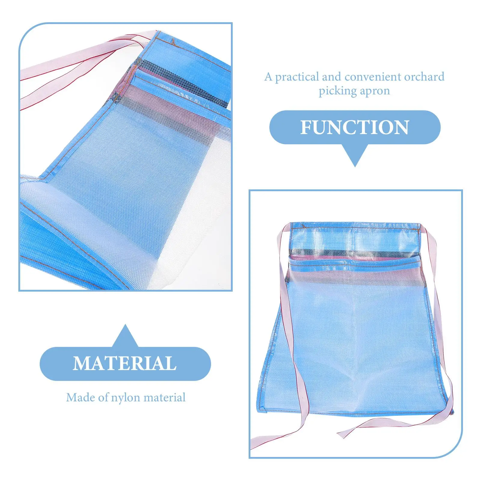Borsa da giardinaggio per raccogliere frutta e verdura, portaoggetti da appendere, custodia per foraggiamento dei funghi, grembiule blu, custodia per foraggiamento in nylon per esterni
