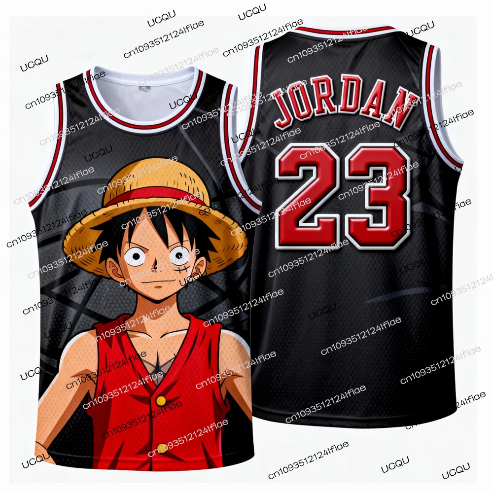 الأردن رقم. 23 طبعة خاصة كرة السلة جيرسي سترة 2025 قطعة واحدة لوفي الرجال كرة السلة سترة رياضية الاطفال الملابس الكرتون #5
