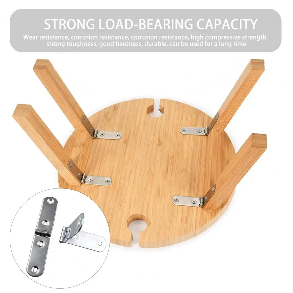 8Pcs Screw-On Hinges Flap Hinges Corrosion Resistant Smooth Cabinet Table Furniture 180-Degree Foldable Hinges