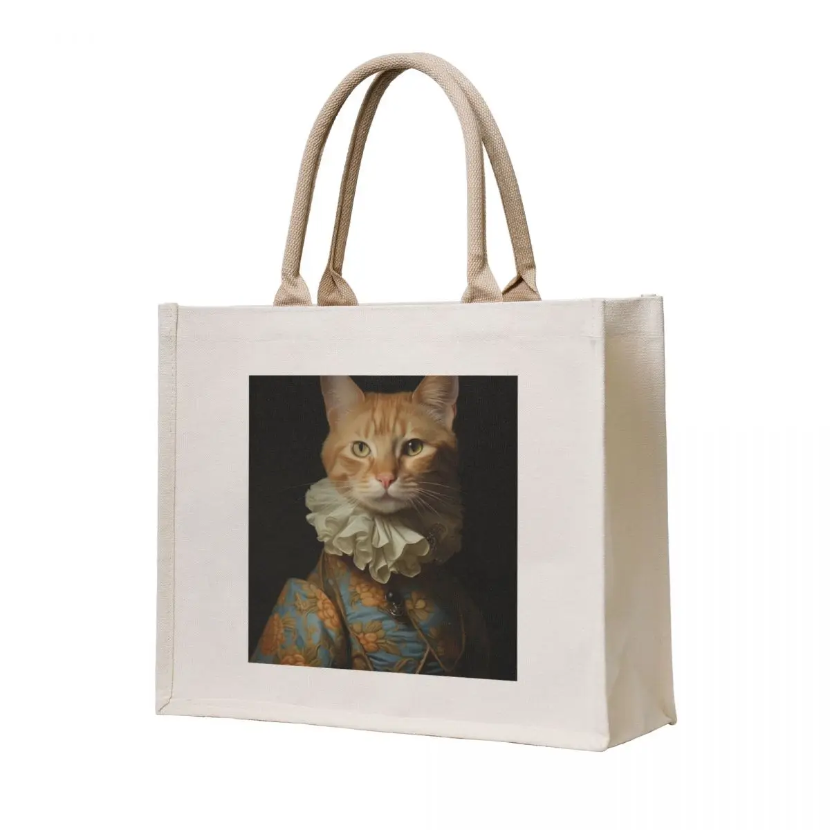 

Custom renaissance cat portrait - Tiger Tote Bag tote bag woman supermarket folding bag large size bags Women's shopper