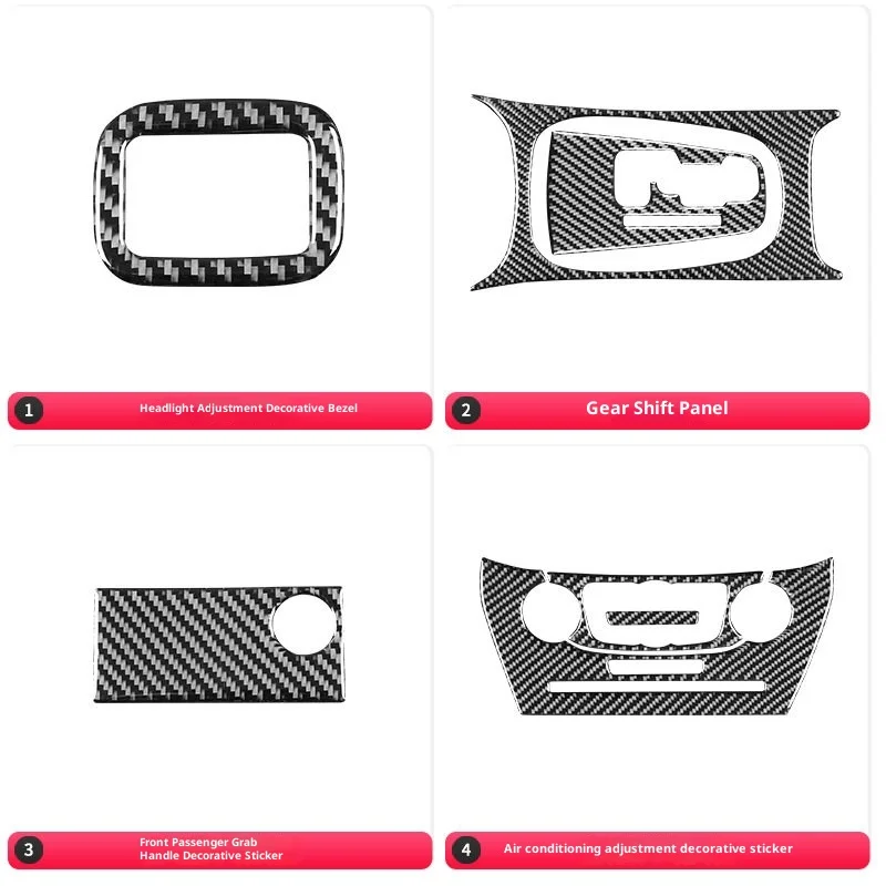 

For 2011-2018 Dodge Journey Carbon Fiber Interior Upgrade Kit for AC Vents Dashboard Gear Panel Decoration