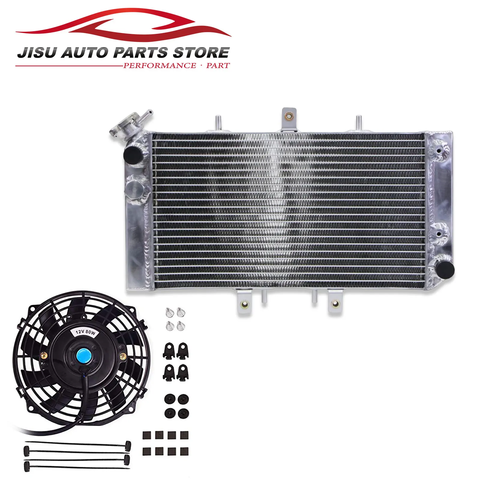 

Aluminum Radiator + Fan for Polaris Outlaw 450 MXR 2008-2010 525 S IRS 2007-2011 OE 1240302