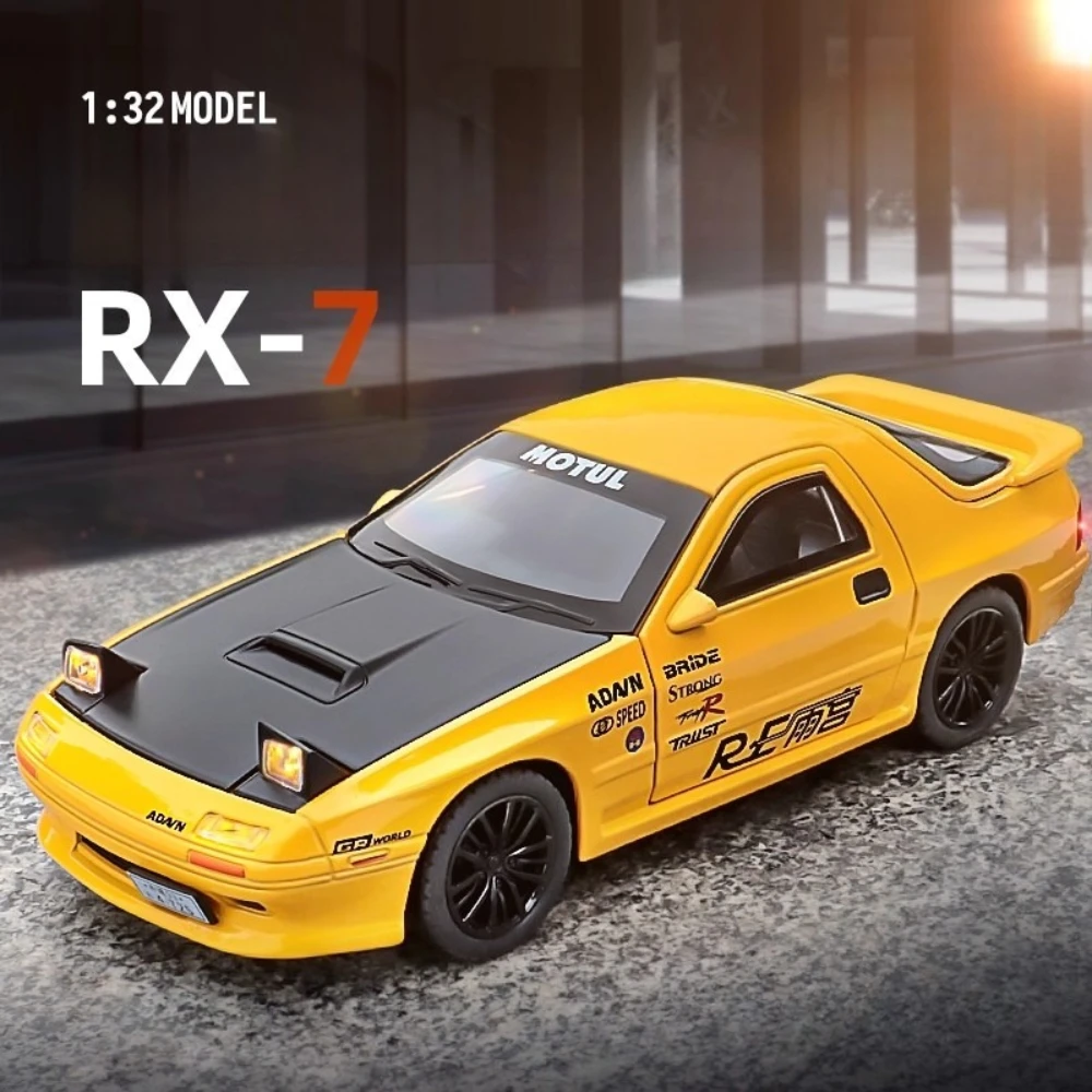 

1:32 RX-7 MX-5 модель игрушечного автомобиля из сплава, звуковой свет, амортизирующие модели, украшения, подарки для детей