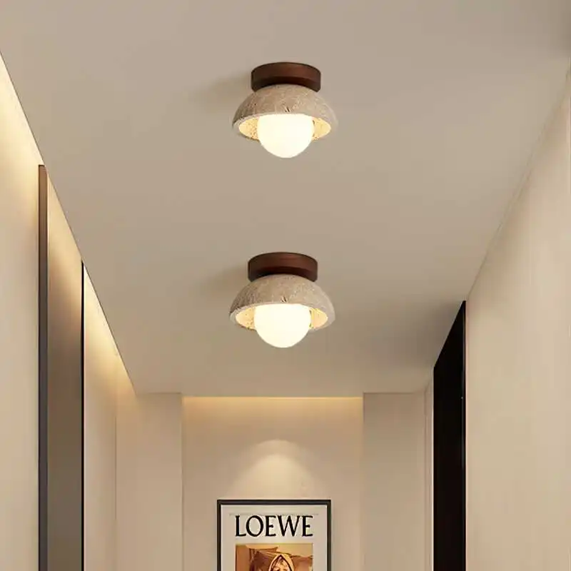 

Japanese retro hallway lights, entrance foyer balcony ceiling lights, Wabi Sabi style bedroom and study lighting fixtures