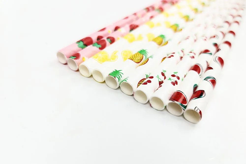 25Pcs Obst Papier Strohhalme Ananas Erdbeere Zitrone Trinkhalme Kreative Geburtstag Hochzeit Party Decor Liefert Baby Dusche – Detail 5