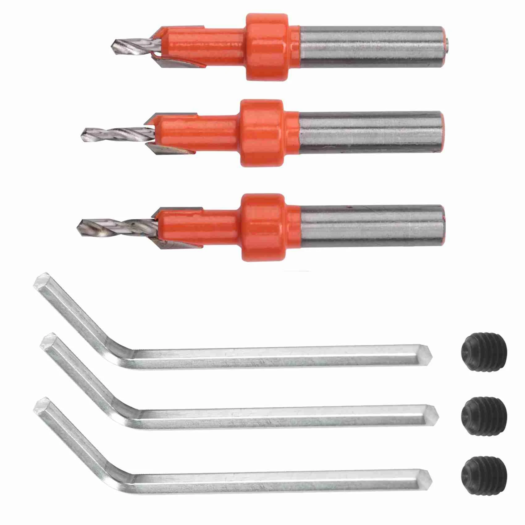 

ABNC-3 Pcs Countersink Drill Bit Set Wood Hole Drill Bit Timber Wood Working Drill Bits with Hex Key for Wood Screw Cutter