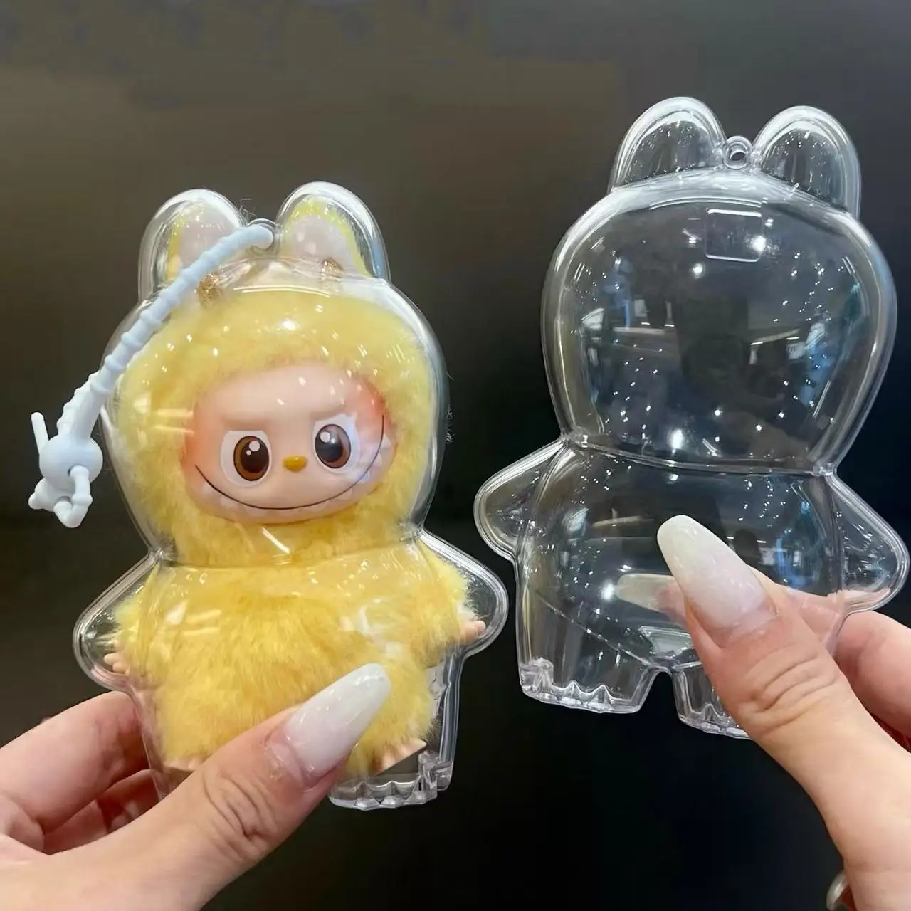 The Monsters Labubu V4 Pin For Love Series Transparent Protective Cover Hard Shell labubu4.0  Keychain Protection Case