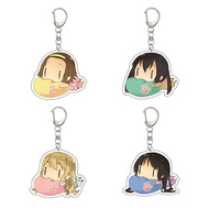 55MM Anime K ON Keychain Hirasawa Yui/Akiyama Mio/Tainaka Ritsu/Kotobuki Tsumugi Key Chain Acrylic Model Plate Christmas Gifts