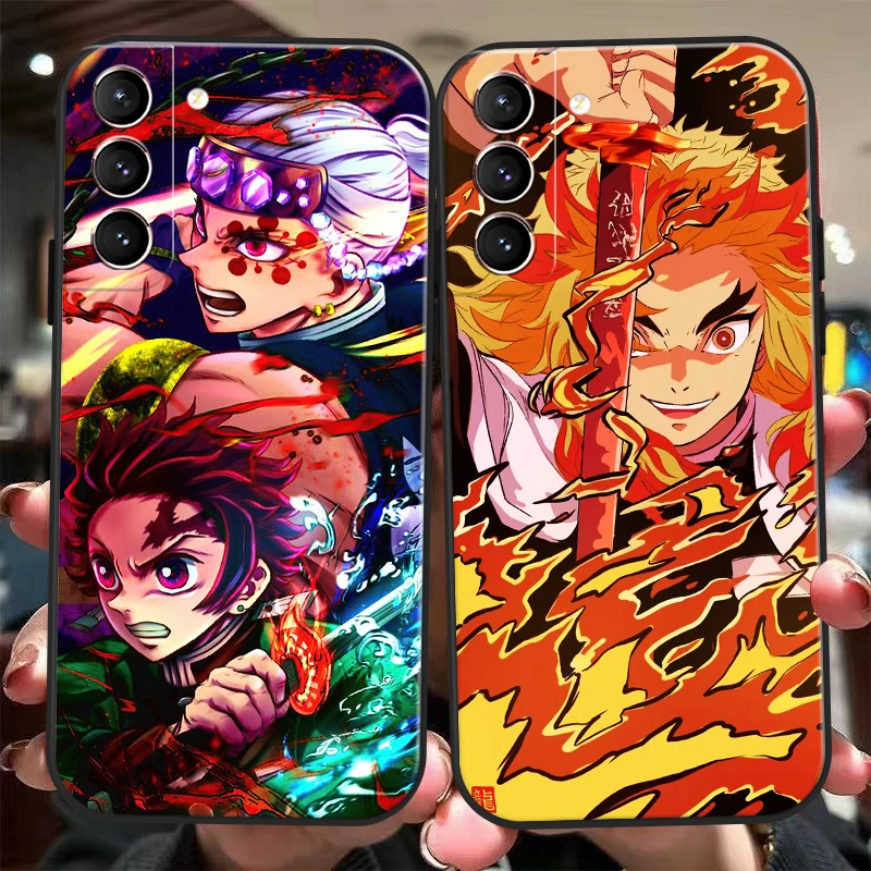 Demon Slayer Kamado Phone Case For Samsung Galaxy S24 S23 S22 S21 S20 Ultra S10 Plus S23 S21 S20 FE Liquid Silicone Cover