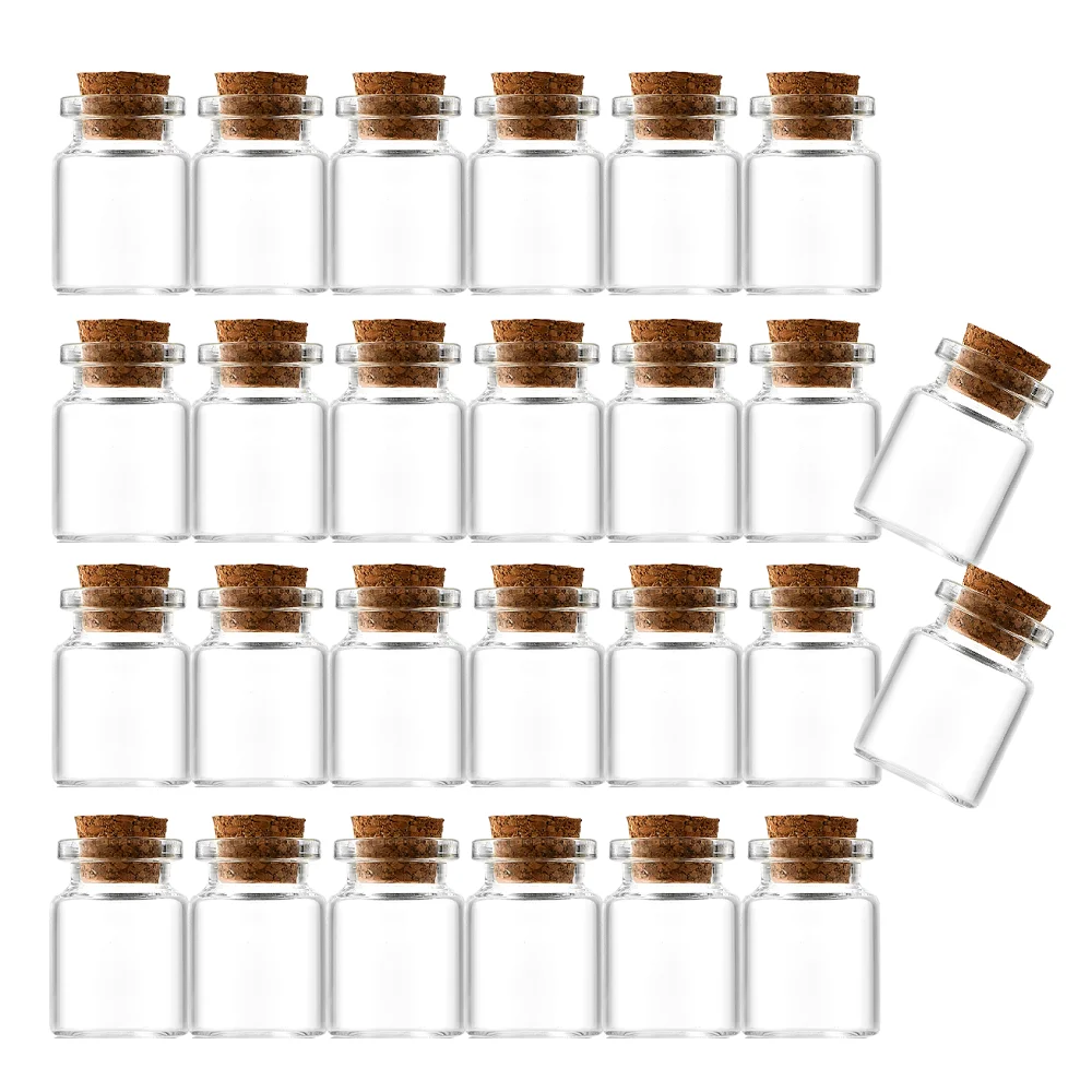 

26PCS Glass Bottles Cork Stoppers DIY Decoration Mini Glass Vials Cork Message Glass Bottle Vial Cork,Small Glass Bottles Jars