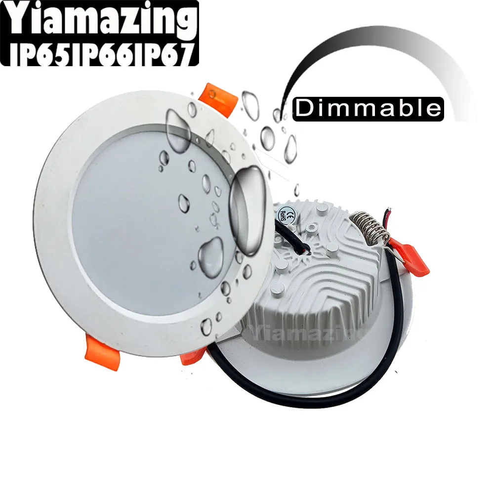 

Dimmable White 220V IP67 220v IP65 IP66 Outdoor Waterproof LED Downlight 7W 9W 12W 15W 18W 24W 30W 36W Bathroom Ceiling Lamp