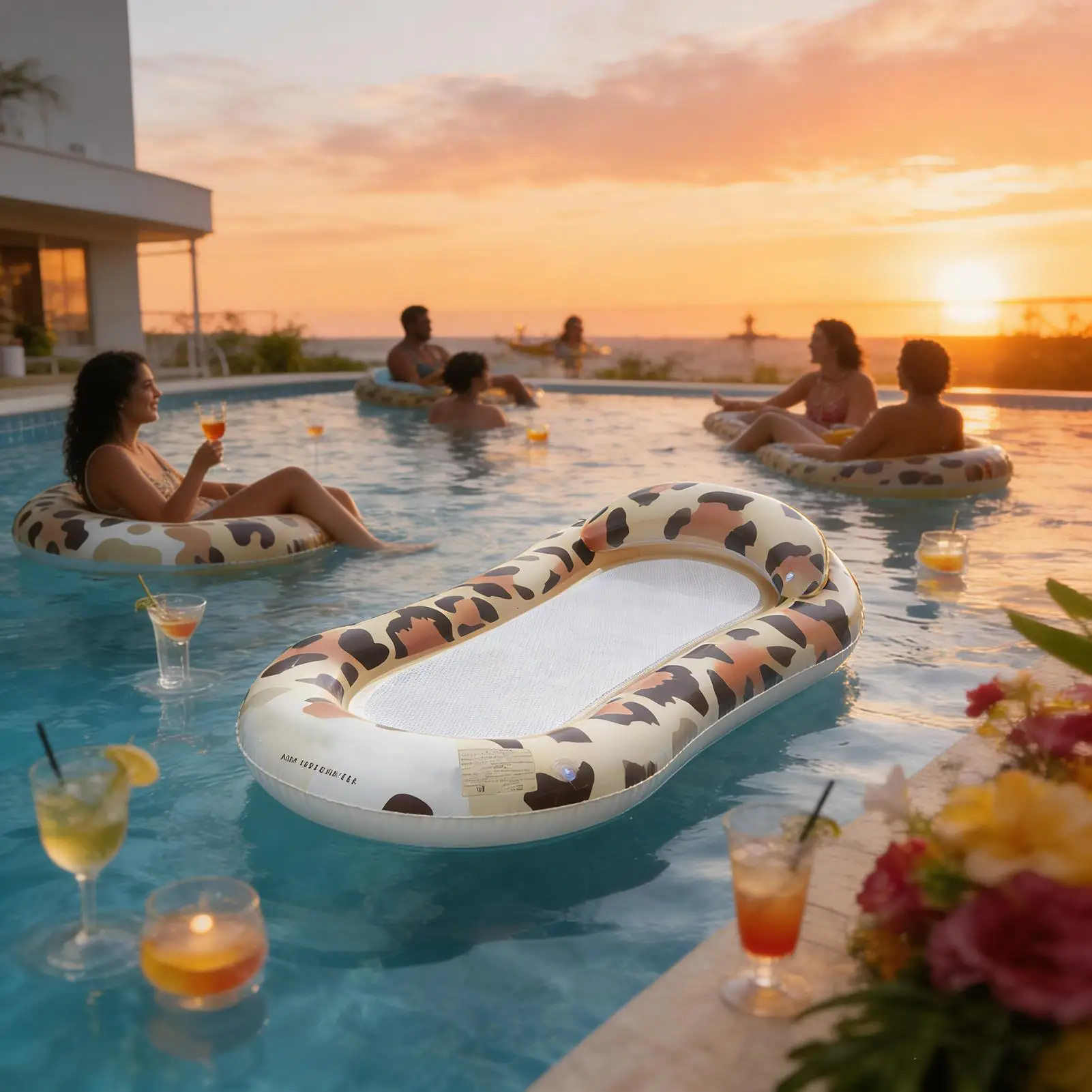 

Надувной шезлонг-плот с сетчатым дном для отдыха на бассейне, пляже, озере, реке, для вечеринок на заднем дворе