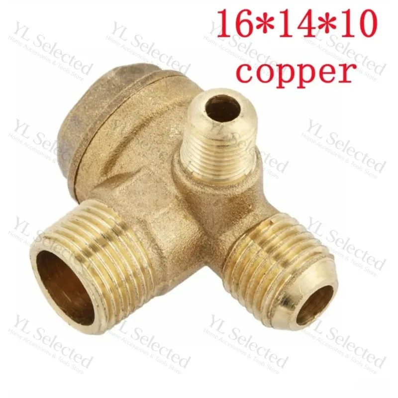 For Air compressor one-way valve check valve used to prevent air leakage check valve 16*14*10 pure copper 3-port accessories