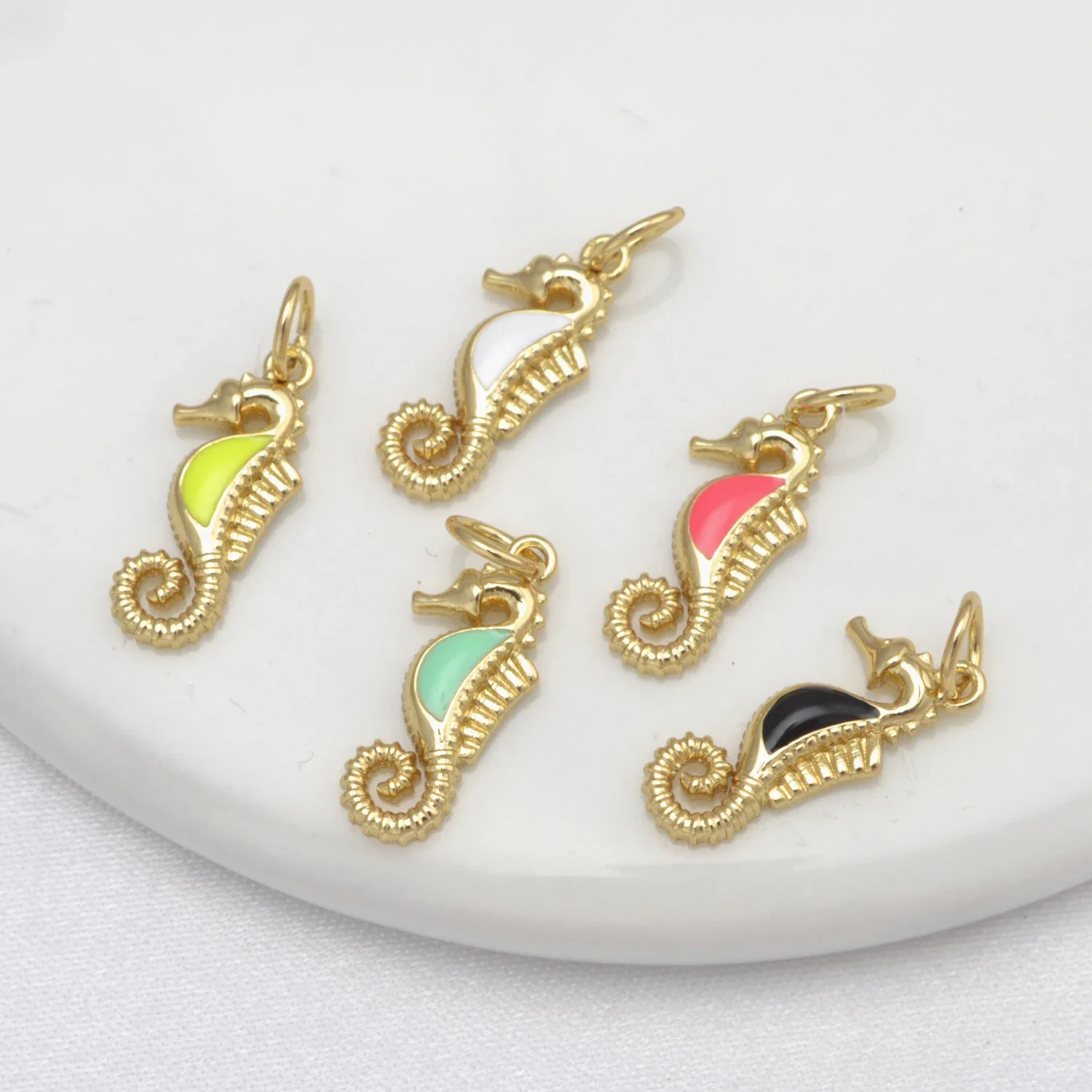 Bohemian Style Seahorse Dragonfly Multi-color Charms for Jewelry Making DIY Necklace Bracelet Accessories Excellent Quality 8Pcs