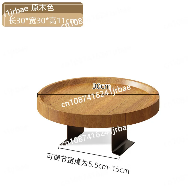 Mini Solid Wood Round Tray Shelf Family Living Room Sofa Side Table Small Coffee Table Bedroom Small Desk Shelf