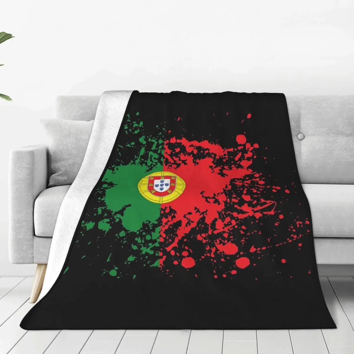 Flag Of Portugal Blanket Soft Warm Flannel Throw Blanket Cover for Bed Living room Picnic Travel Home Sofa