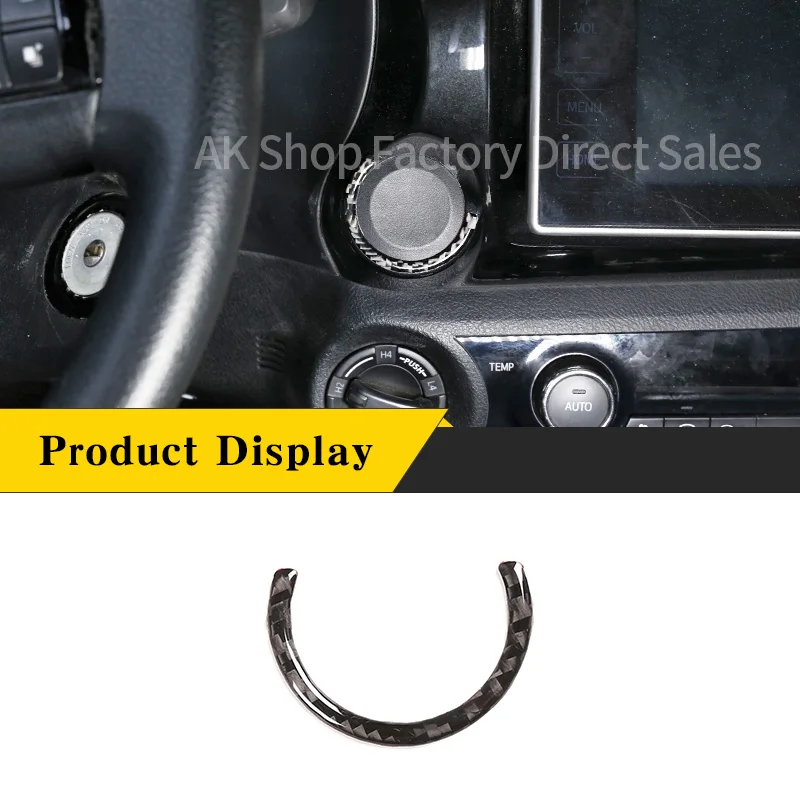 

For Toyota Hilux 2015-2021 Soft Carbon Fiber Car One Key Ignition Start Stop Circle Decorative Sticker Car Interior Accessories