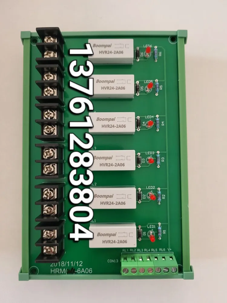 HRM24-6A06 (24V) 6-Channel High Voltage Relay Module with Full PCB Pin Installation