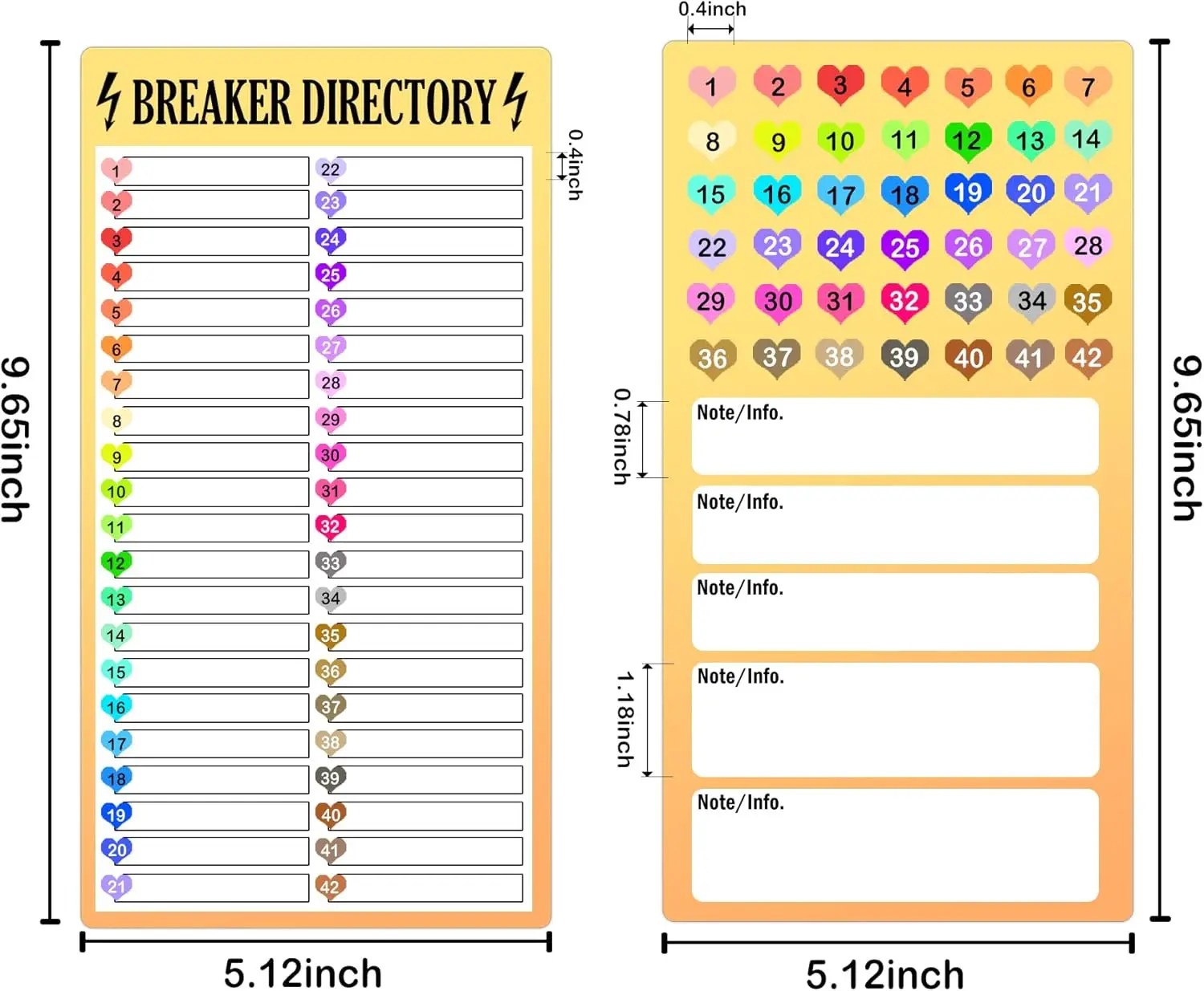 6 Sheets Circuit Breaker Directory Label Electric Fuse Panel Box Labels - Waterproof Breaker Panel Labels