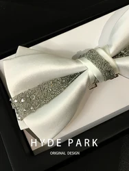 Flash diamond original high luxury wedding ceremony heavy industry dinner host master temperament groom white bow tie man