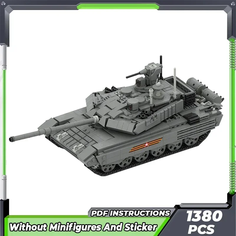 Moc อาคารอิฐทหารรุ่น T-90 MBT รถถังหลักเทคโนโลยี Modular Blocks ของขวัญของเล่นเด็ก DIY ชุดประกอบ