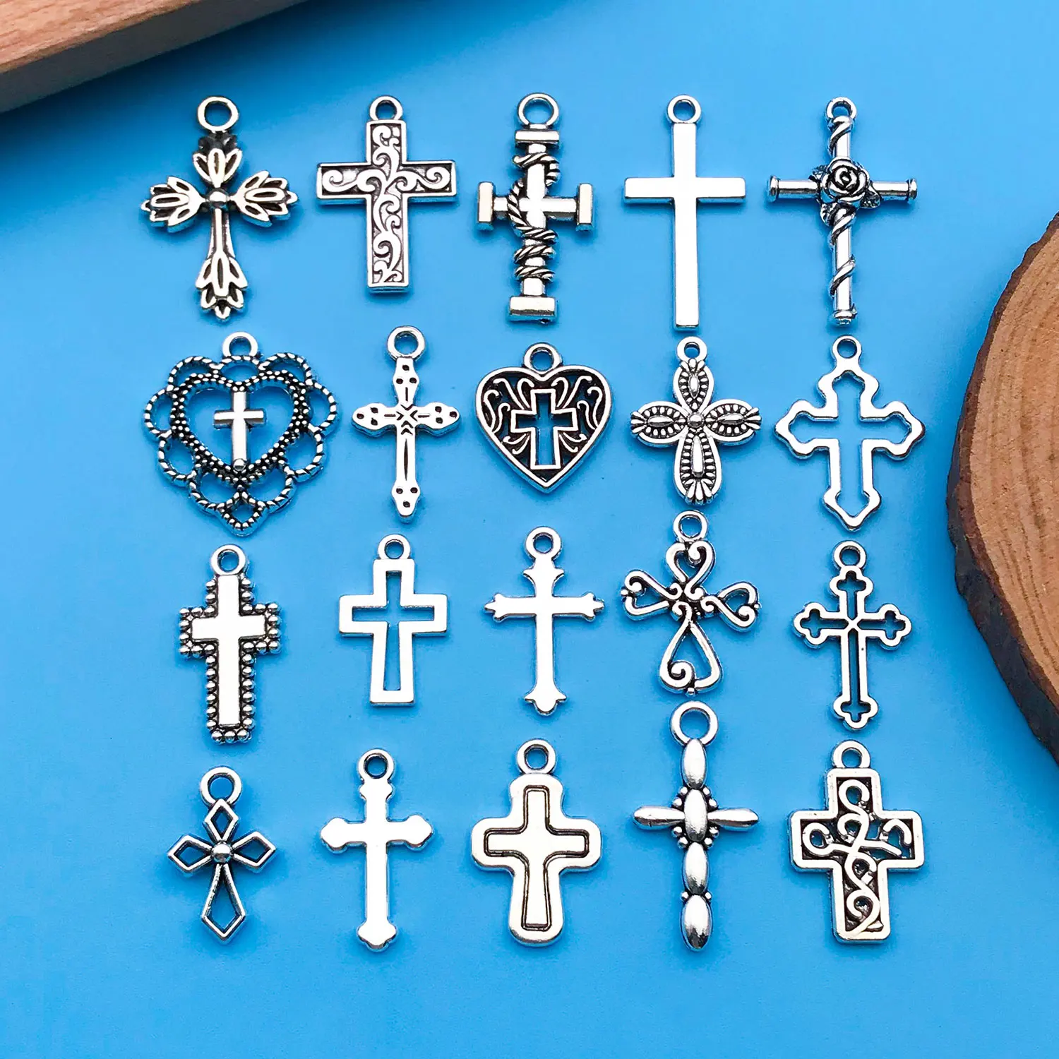 

Mix 20 pieces/Antique Silver Cross Series Fashion Jewelry Making DIY Back to School Halloween Thanksgiving Fashion Accessories