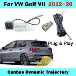 HICAMRUI Rear Reverse Backup Camera for VW Golf VII MK7 R GTD Variant GTE 2012 to 2020 OEM Radio Plug and play without coding