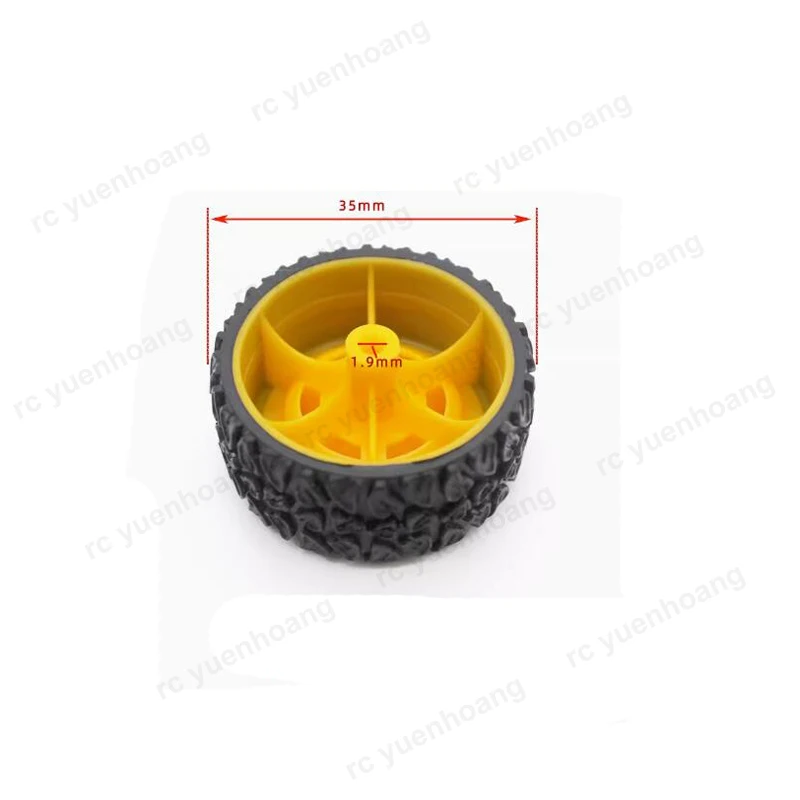 10pcs 2x40mm 2x35mm Plastic Rubber Tire Aperture 2mm Dia 35/40mm Wheel for DIY Toys Handmade RC 4WD Car Wheels Rim