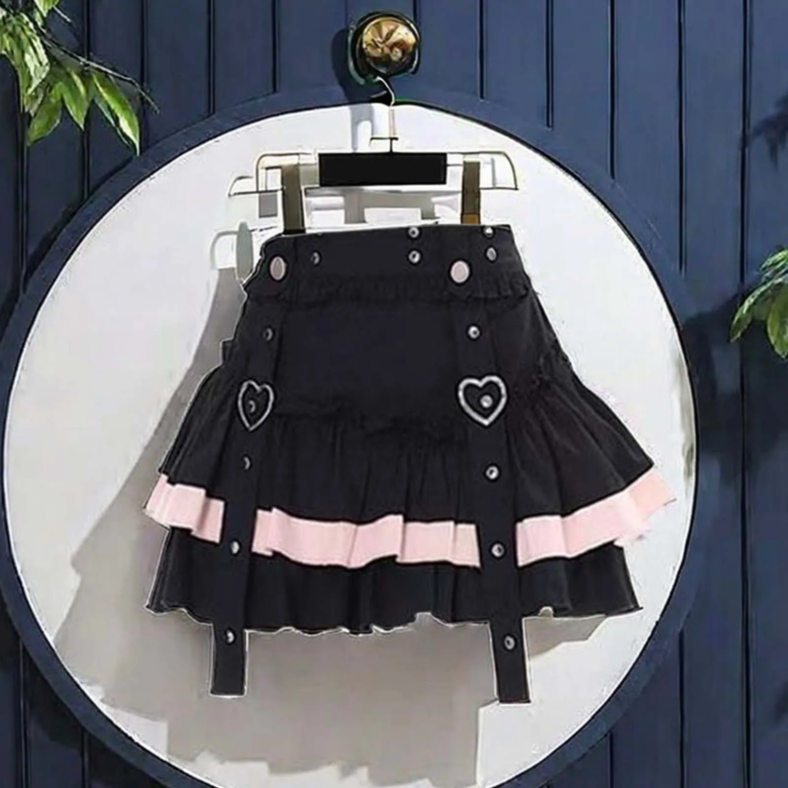 Y2K Women'S High-Waisted A-Line Skirt Mini Cute Halter Decorative Patchwork Pleated Skirt Stylish Beautiful Short Pleated Skirt