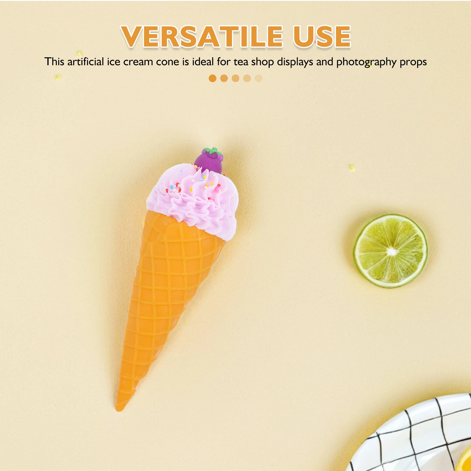 

Simulated Ice Cream Cone Decoration Lifelike Artificial Plastic for Tea Shop Displays Party Food Photo Props Simulation Food