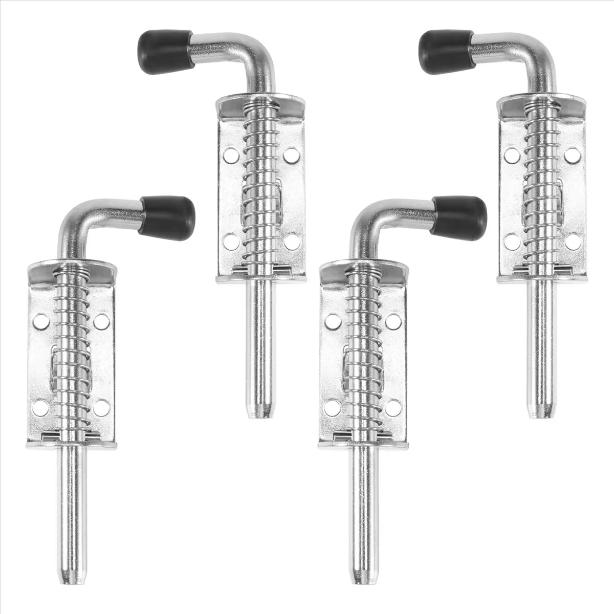 （Special~4 Pack 5 Inch Spring Loaded Latch Pin 304 Stainless Steel Bolt Thickened 2mm Door Lock, Brushed Finished