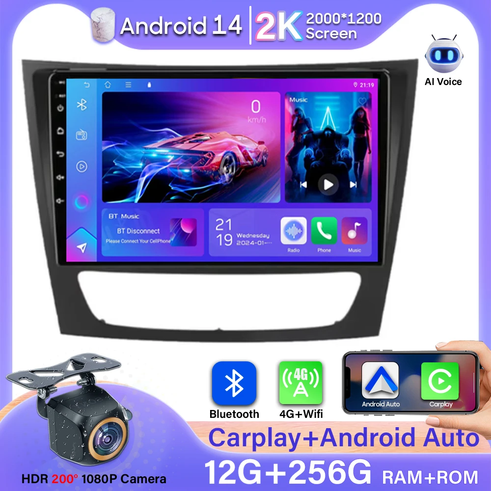 

Android Auto Car Radio For Mercedes Benz E-class W211 2002 - 2008 Car Monitor Carplay GPS Navigation Video Stereo Bluetooth 5G