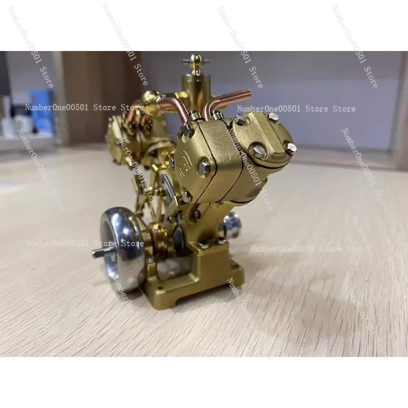 

Двухцилиндровая паровая машина, миниатюрная модель паровоза, механический двигатель для корабля/поезда, украшение для дома