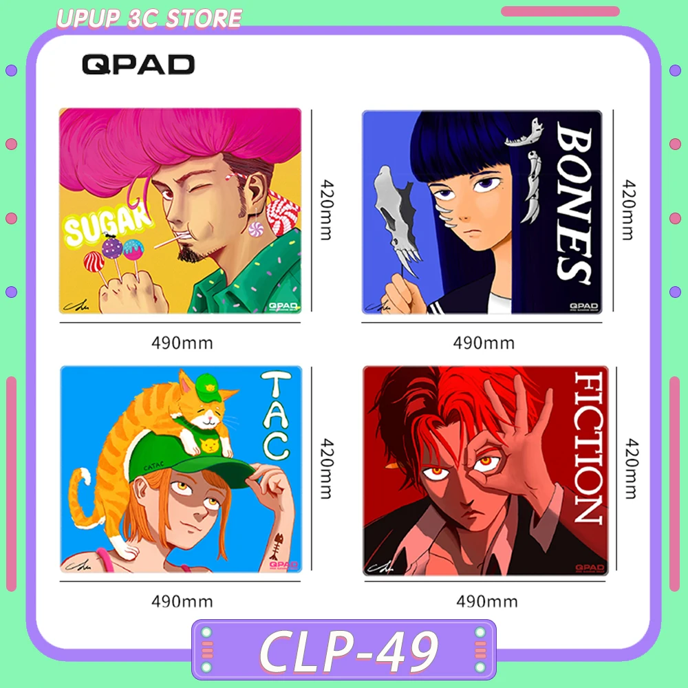 

QPAD CLP-49 Gaming Mousepad High Smooth Polyurethane Cartoon Anime E-sports Mouse Pad 490x420x4mm Custom for Pc Gamer Accessorie