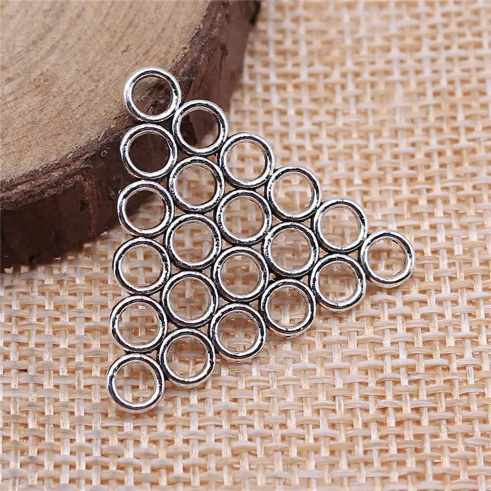 Nail Charms Triangle Porous Earring Connector Jewelry 26x29mm 10pcs