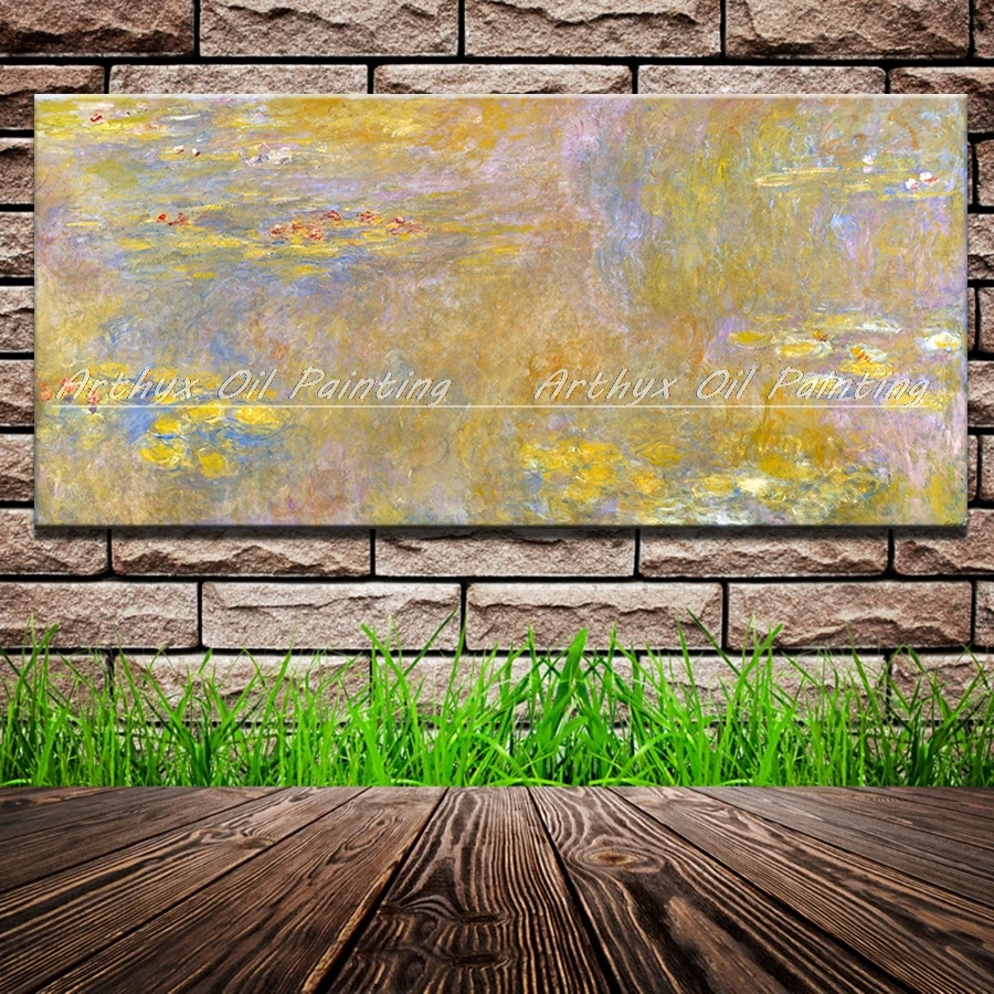 

Arthyx Handpainted Reproduction Monet Famous Oil Painting on Canvas,Modern Abstract,Wall Picture,For Living Room,Home Decoration