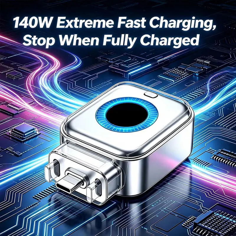 140W PD Fast Charging Data Cable Automatic Power-Off Anti-Overcharge Safe night charging Full-Capacity Separator For Phone