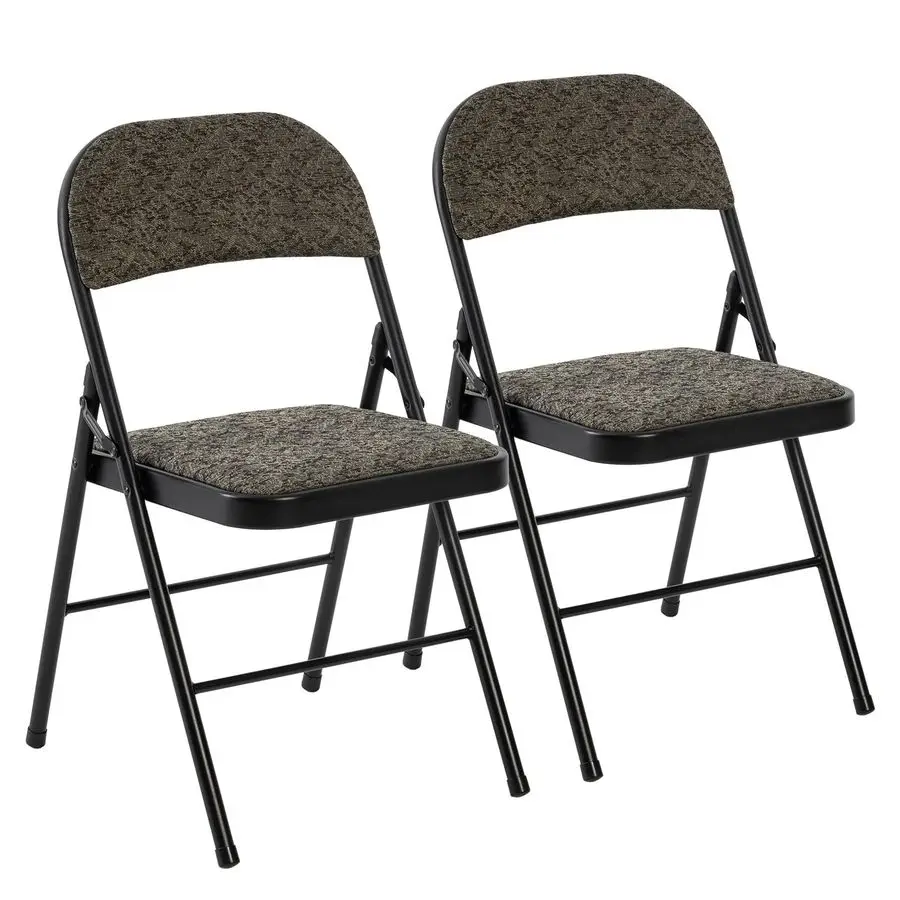 

2 Pack Folding Chairs with Padded Cushion and Back Fabric Stackable Portable Dining Chiars Set, for Home and Office, Conference,