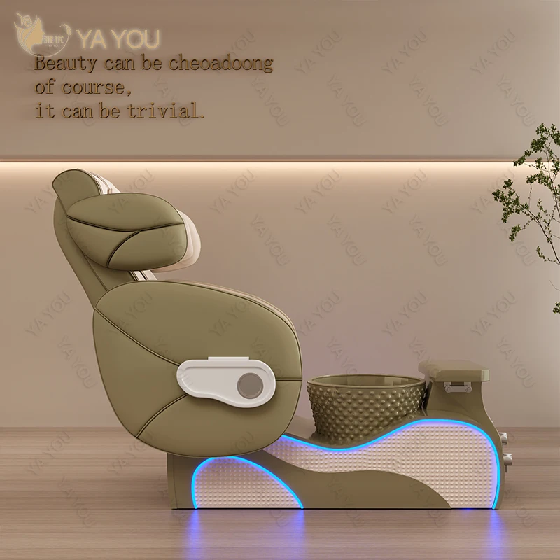 Yayou Luxury Design Electric Massage Automatic Water Circulation Pedicure Chair Inverted Back Full Massage For Nail Shop