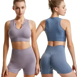 New Sports Bra Women Sexy Deep U-neck Push Up Gym Jogging Yoga Fitness Shockproof Vest Crop Tops Female Sport Bras Set for Women