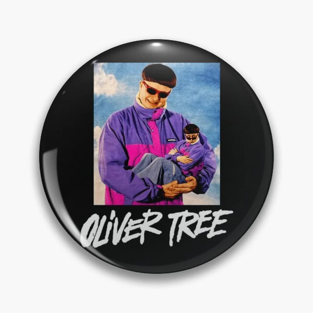 Oliver Tree Psychedelic Surreal Alternative Music Art Pin Holographic Star Heart Pin Brooches Laminated Button Fashion Accessory