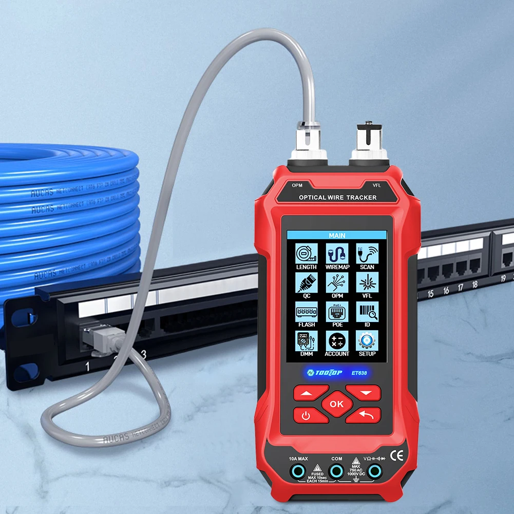 Tester per cavi di rete Tester per cavi Ethernet con collegamenti RJ45 Tracciatore per cavi POE Rilevatore di cavi di rete Tracker Riparazione di rete