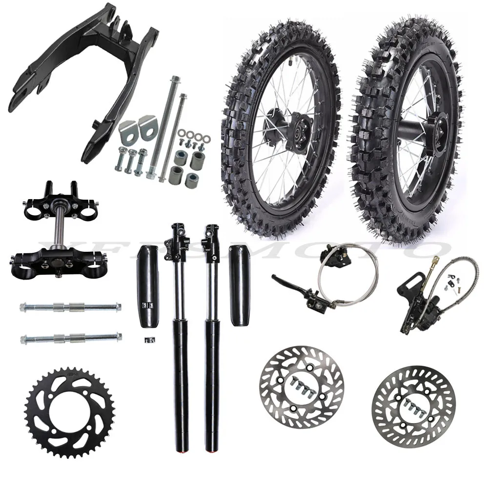 

Колеса 12''+14'', обода, задний маятник, передняя вилка, тройник, тормозной диск 125cc