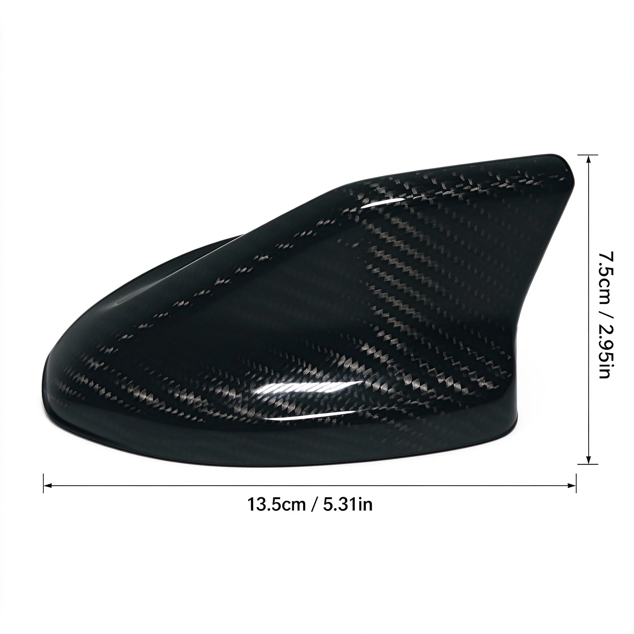 Real Carbon Fiber Antenna Shark Fin Cover For Ford Mustang S650 GT Premium 2024 2025 2026 Roof Aerial Housing Gloss Black