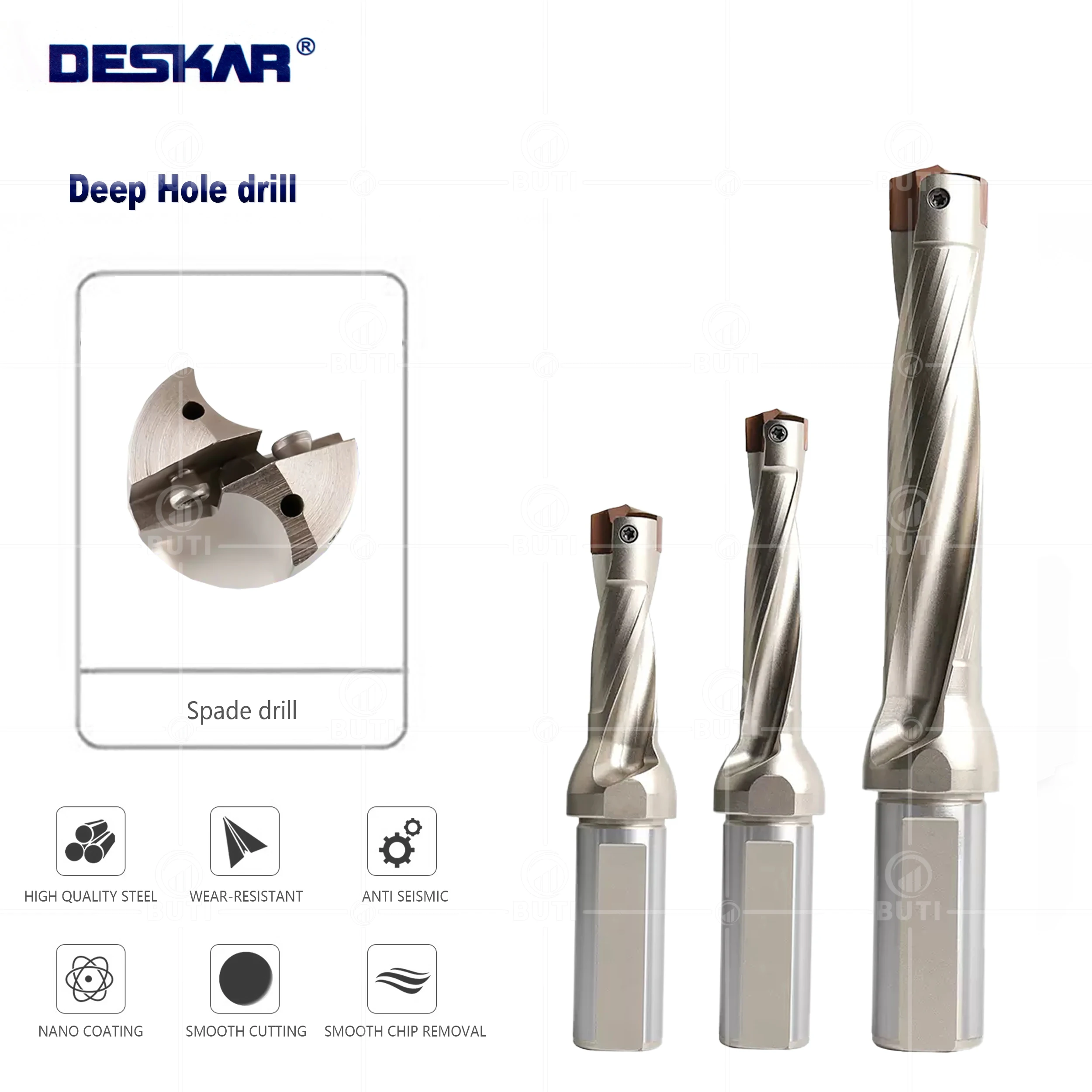 

DESKAR 100% Original JCD Series Crown Drill JCD C20-100-3D Violent Drill 3D 5D 8D CNC Lathe Tool High Speed Deep Hole Drill Part
