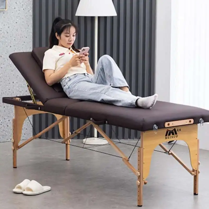 

Portable Wooden Massage Bed Tattoo Examination Speciality Comfort Massage Bed Physiotherapy Lit Pliant Salon Furniture WZ50MB